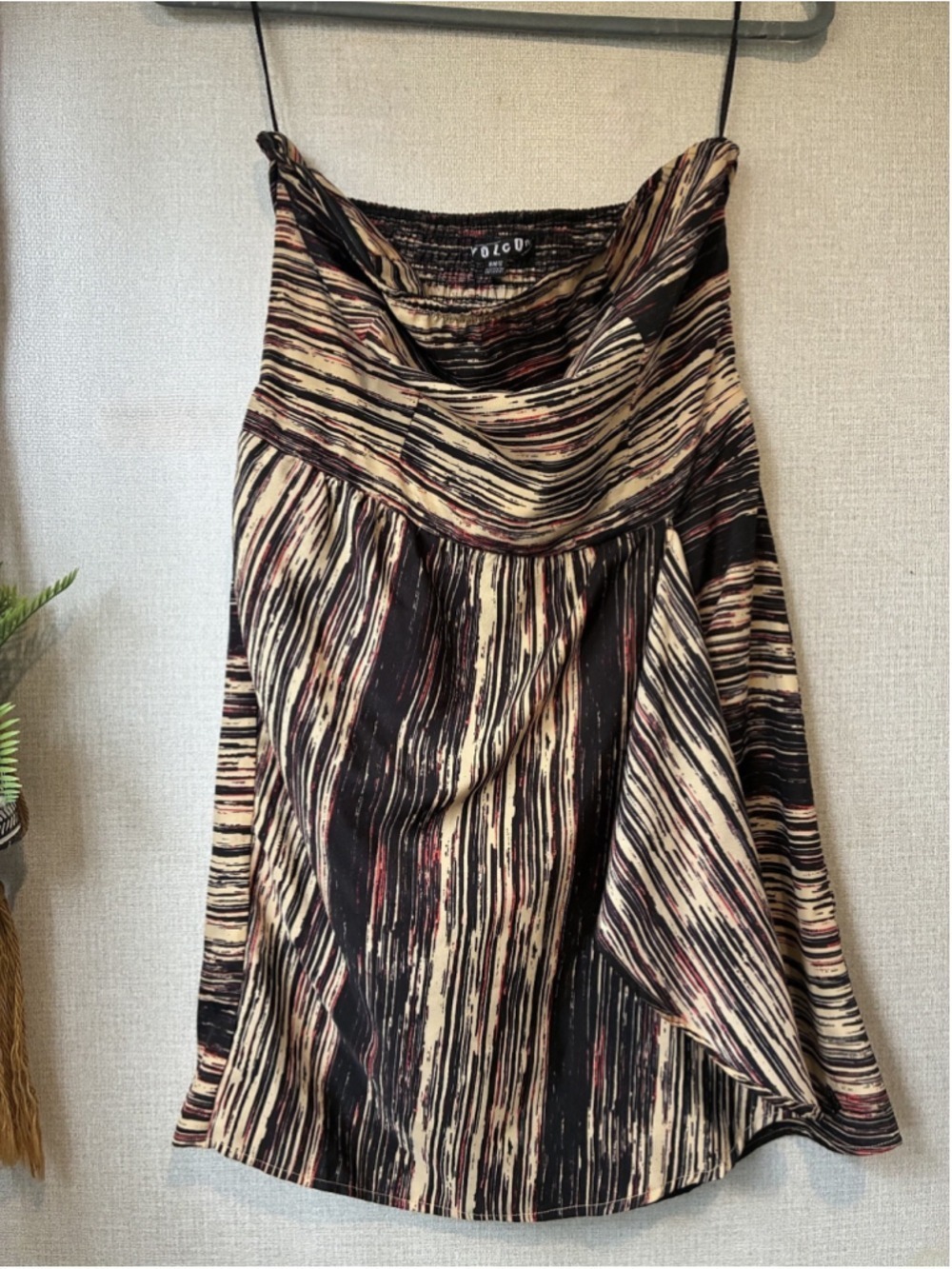 Volcom Womens Black Striped Strapless Mini Dress Size Medium